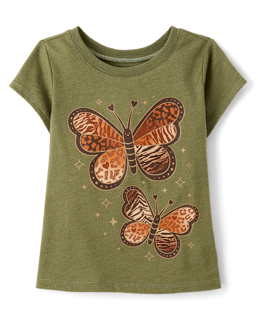 T-shirt graphique papillon pour bébé et petite fille