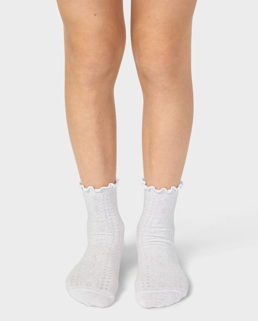 Girls Pointelle Ruffle Midi Socks