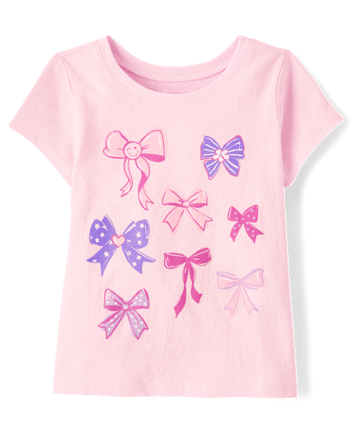 Baby And Toddler Girls Bows Graphic Tee