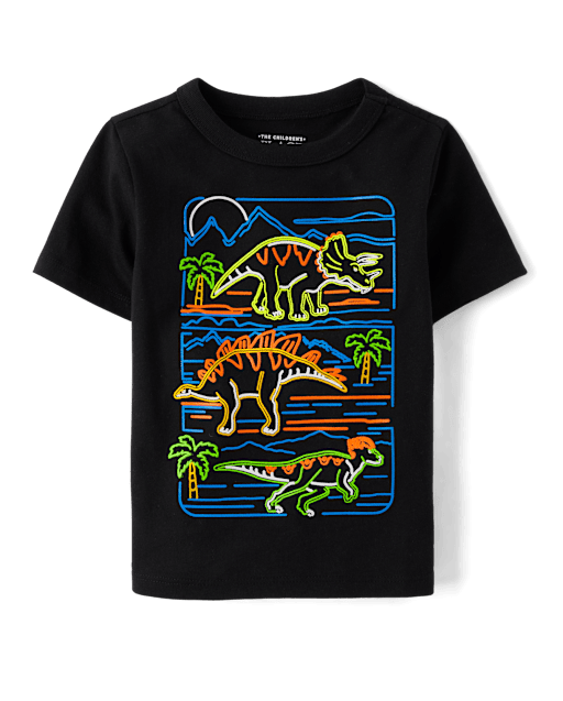 Baby And Toddler Boys Dino Outline Graphic Tee