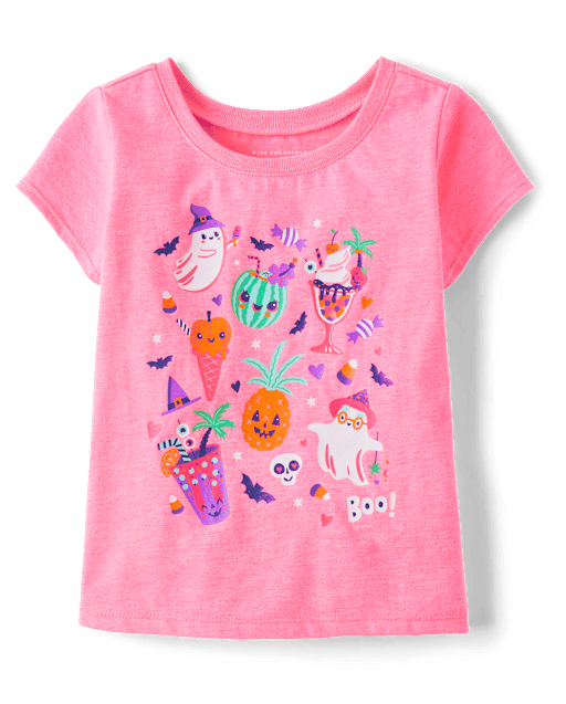 Baby And Toddler Girls Halloween Doodles Graphic Tee