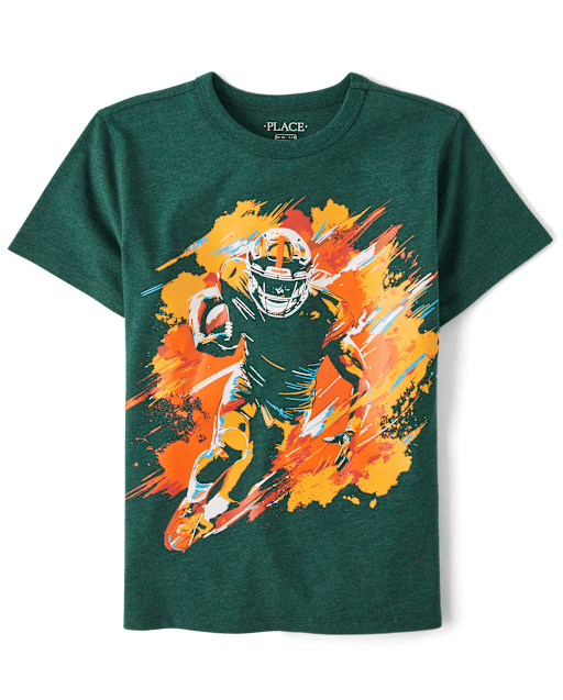 Boys Football Player Graphic Tee
