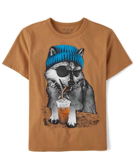 Boys Wolf Beanie Graphic Tee