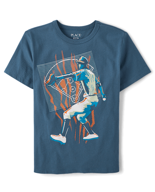 Boys Baseball Player Graphic Tee
