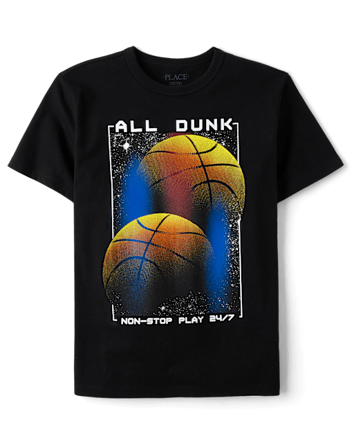 Boys Double Basketball Graphic Tee
