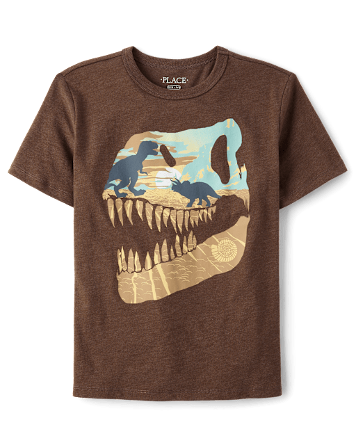 Boys Dino Skull Graphic Tee