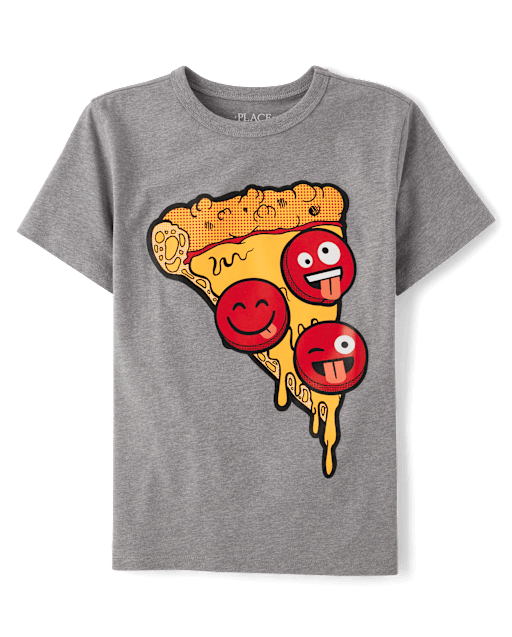 Boys Pepperoni Face Pizza Graphic Tee