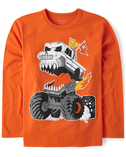 Boys Halloween Monster Truck Graphic Tee