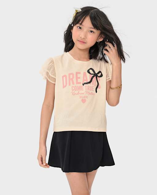 Baby And Toddler Girls Graphic Flutter Top