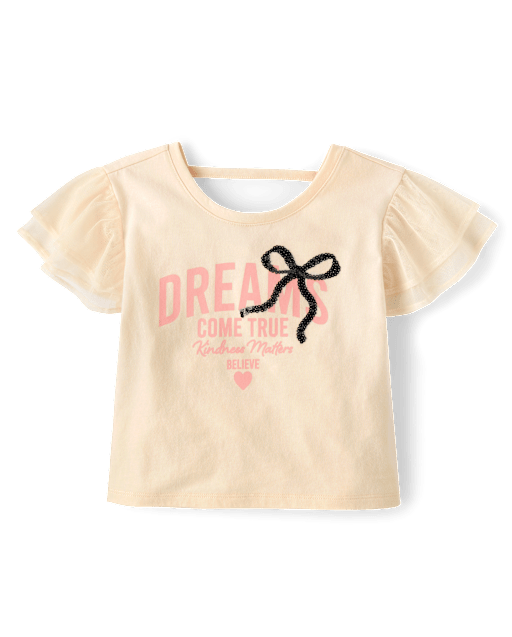 Girls Graphic Flutter Top