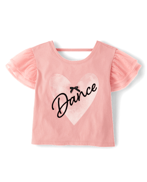 Girls Graphic Flutter Top