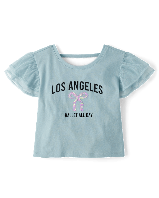 Girls Graphic Flutter Top