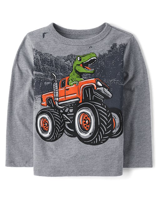 Baby And Toddler Boys Dino Truck Graphic Tee