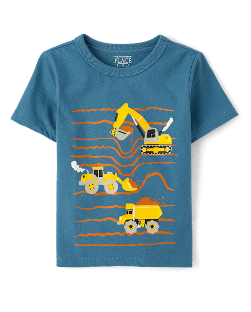 Toddler Boys Construction Vehicles Graphic Tee