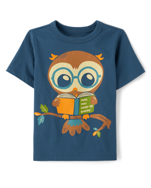 Toddler Boys Reading Owl Graphic Tee