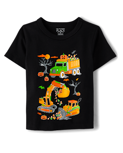 Baby And Toddler Boys Halloween Trucks Graphic Tee