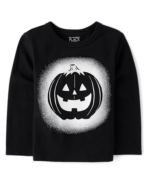 Baby And Toddler Boys Glow Pumpkin Face Graphic Tee