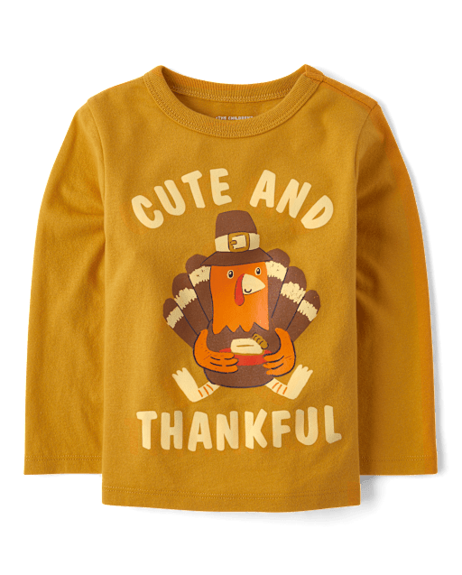 Baby And Toddler Boys Thankful Turkey Graphic Tee