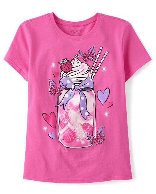 Girls Ribbon Smoothie Graphic Tee
