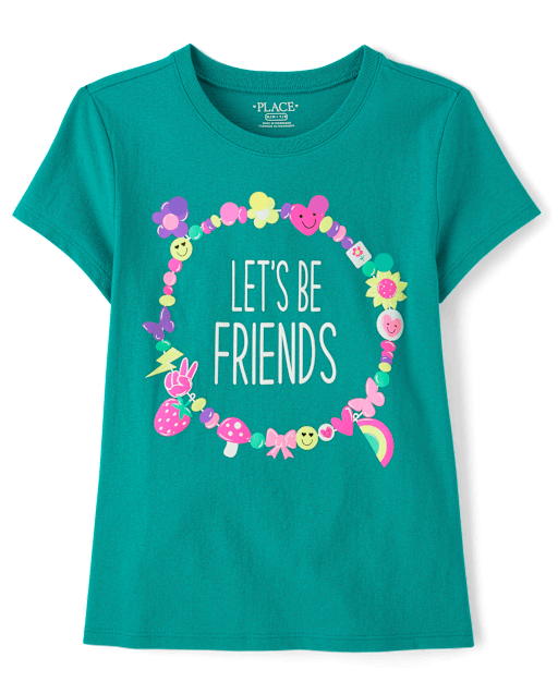 Girls Friendship Bracelet Graphic Tee