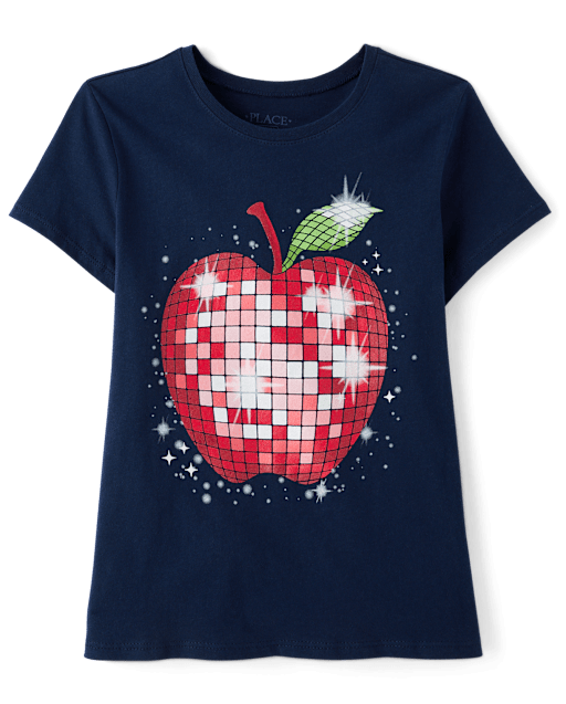 Girls Disco Apple Graphic Tee