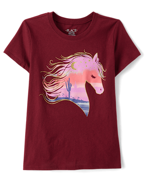 Girls Desert Horse Graphic Tee