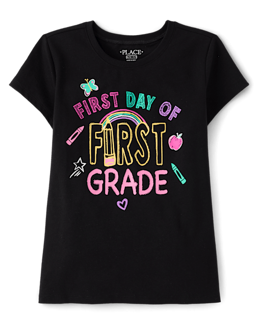 Girls First Day First Grade Graphic Tee