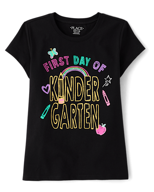 Girls First Day Kindergarten Graphic Tee
