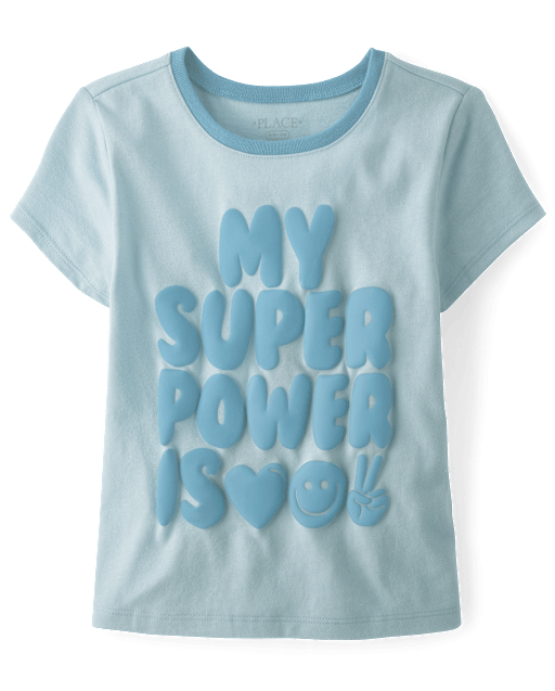 Girls My Super Power Graphic Baby Tee