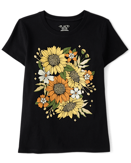 Girls Sunflowers Graphic Tee