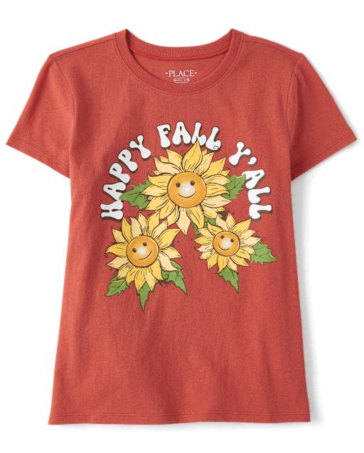 T-shirt graphique « Joyeux automne » pour filles