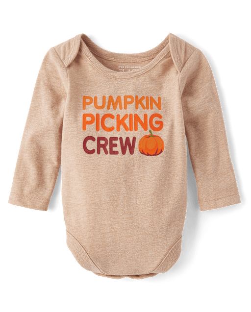 Baby Matching Family Pumpkin Picking Crew Graphic Bodysuit
