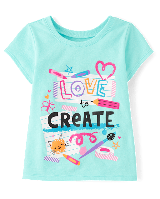 Toddler Girls Love to Create Graphic Tee