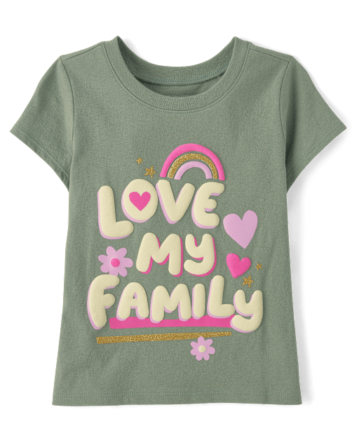 Baby And Toddler Girls Love My Family Graphic Tee