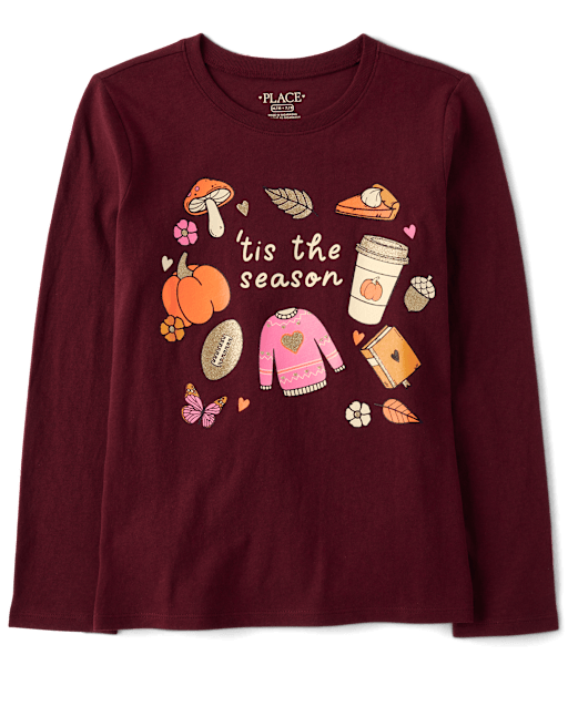T-shirt graphique « C'est la saison » pour filles