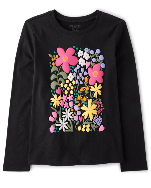 Girls Flowers Graphic Tee