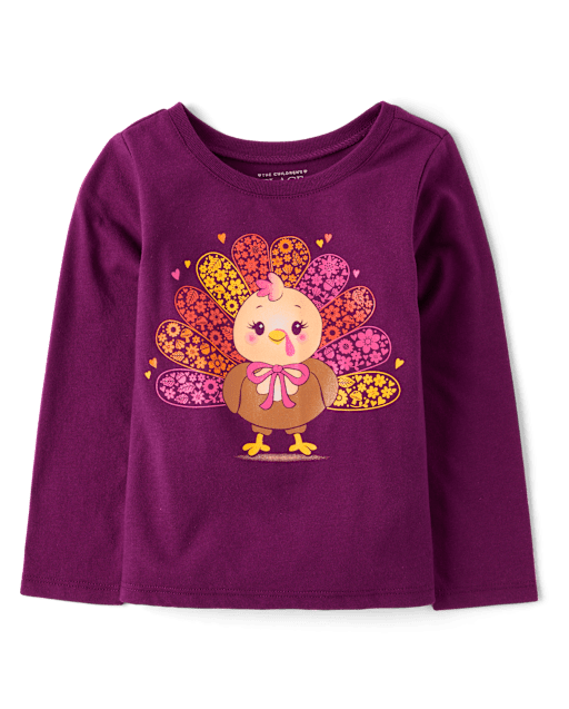 Baby And Toddler Girls Turkey Graphic Tee