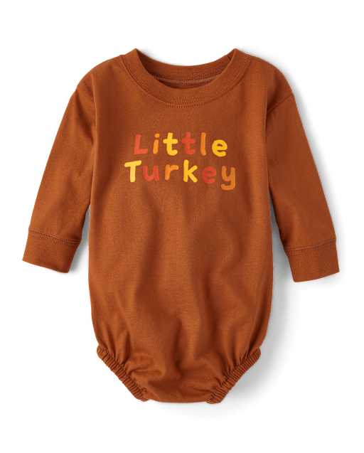 Baby Little Turkey Graphic Bubble Bodysuit
