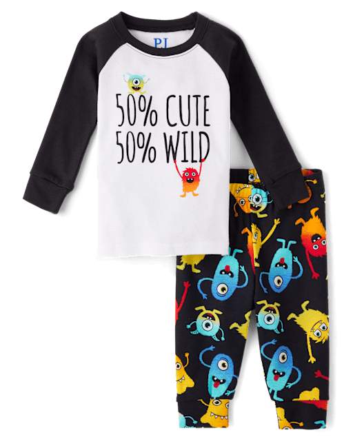 Toddler Boys Monster Snug Fit Cotton Pajamas