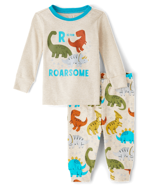 Baby And Toddler Boys Dino Snug Fit Cotton Pajamas
