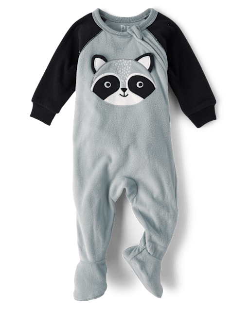 Baby And Toddler Raccoon Microfleece Footed One Piece Pajamas
