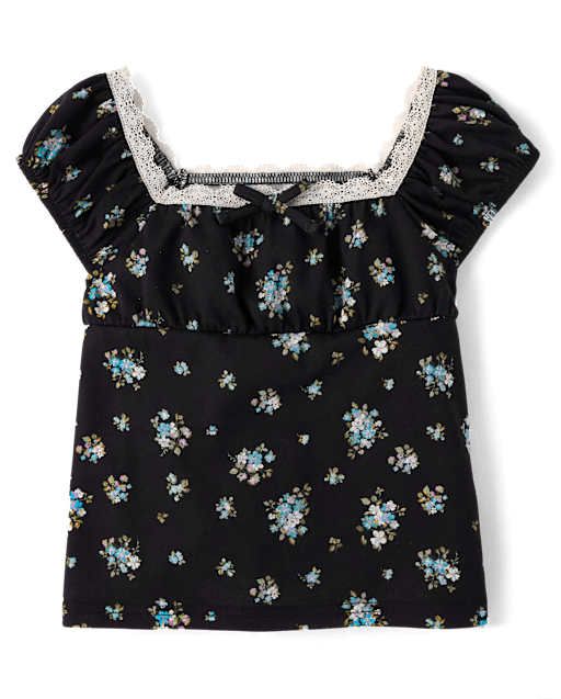 Girls Floral Babydoll Top