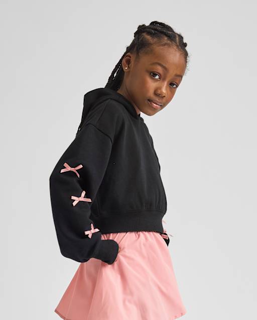 Sweat à capuche en polaire premium graphique pour fille