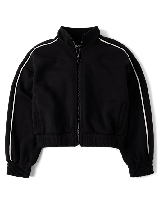 Girls Scuba Cropped Zip Up Jacket