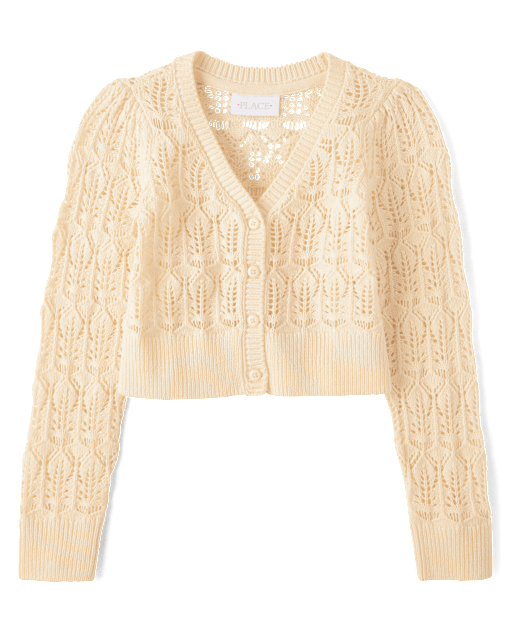 Girls Pointelle Cardigan