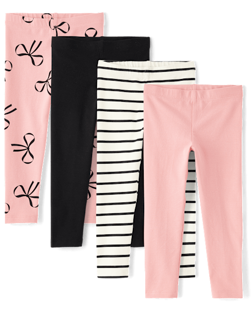Lot de 4 leggings imprimés pour petites filles