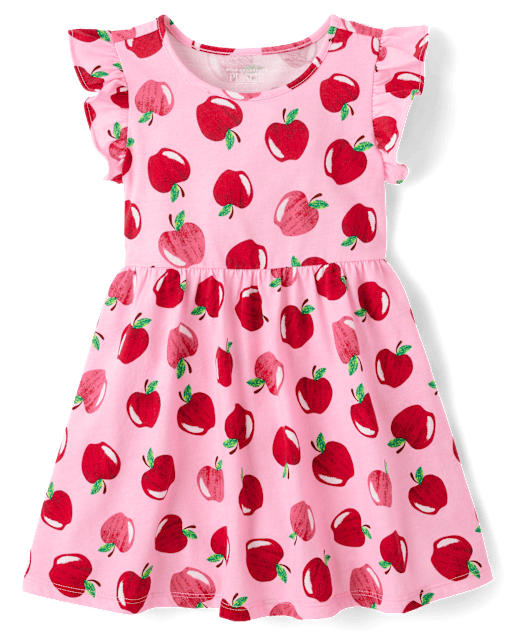 Baby And Toddler Girls Apple Flutter Dress