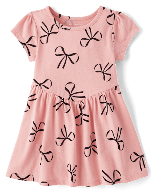 Baby And Toddler Girls Bow V Waist Dress
