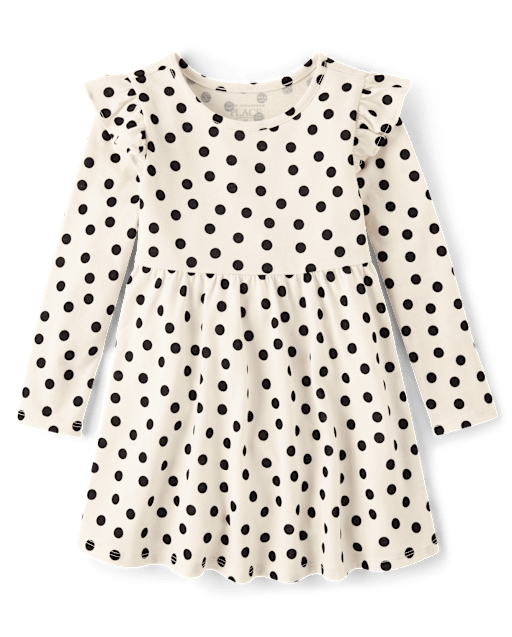 Baby And Toddler Girls Dot Flutter Babydoll Dress