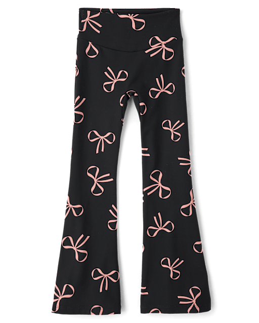 Girls Print High Rise Flare Leggings